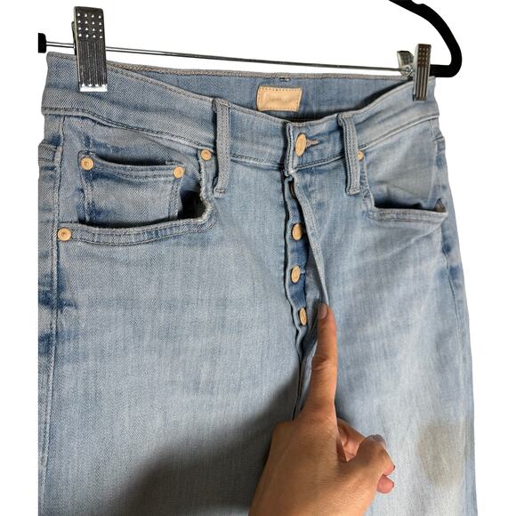 Mother Womens The Tripper Ankle Fray Hem Island Time Button Fly Stretch Jeans 27 - Picture 6 of 16